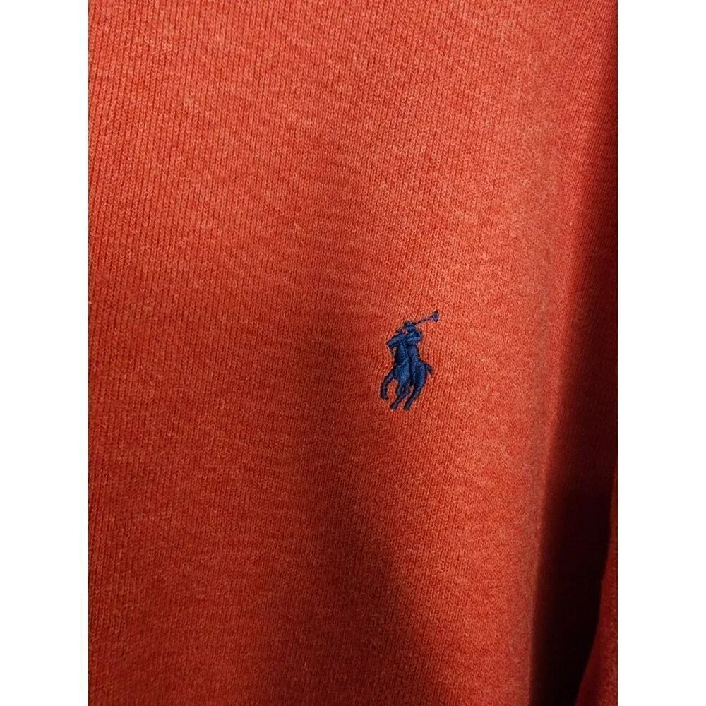 Size 2XLT Polo Ralph Lauren Red Pink 1/4 Zip Mock Neck Sweater 100% Cotton